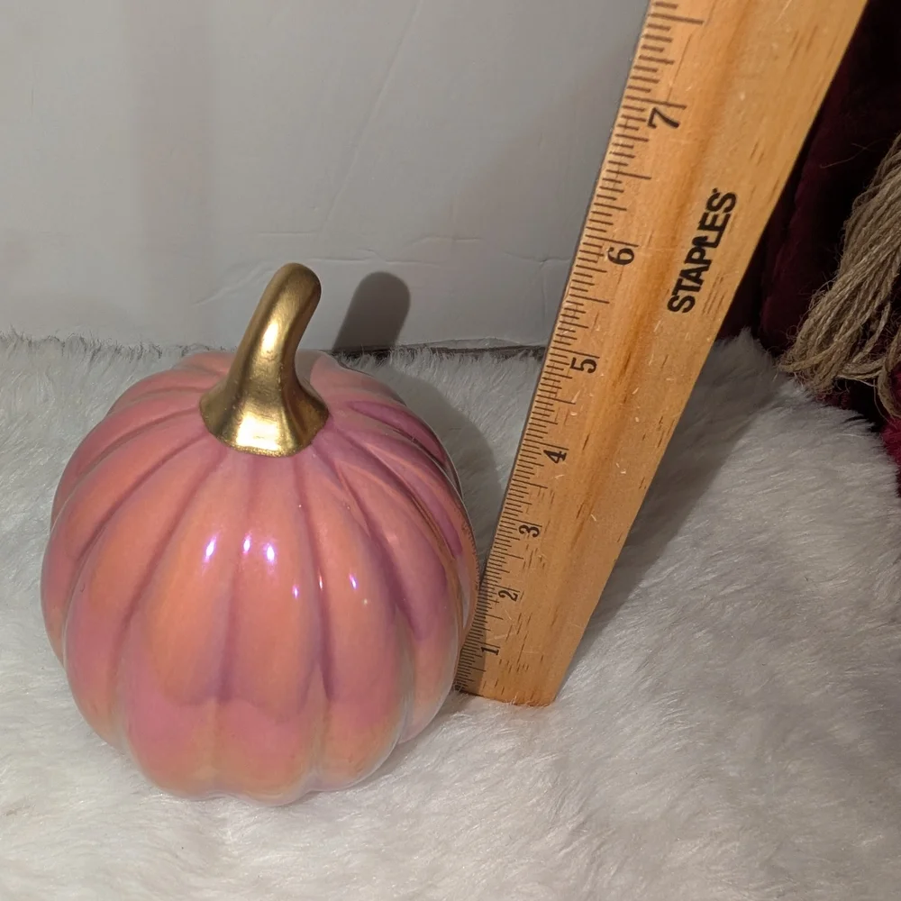♥️Target Bullseye 2024 ~ Pink Iridescent Pumpkin Ceramic ~ Halloween Fall ~ NEW